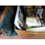 Box and canvas bag containing mainly modern Welsh books