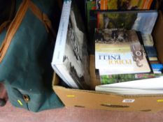 Box and canvas bag containing mainly modern Welsh books