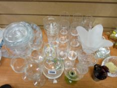 Parcel of mixed drinking glassware, a satin glass flower vase etc