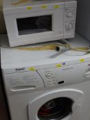 Hotpoint Aquarius 1100 washing machine and a white 700w microwave oven E/T