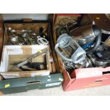 Good parcel of small kitchenware, kitchen cutlery and small appliances and a digital safe box