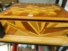 Modern well made lidded marquetry games box