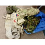 Bag of military type togs and a Senior Scouts jacket