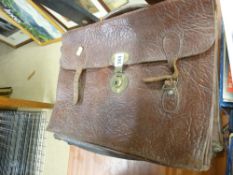 Two vintage leather document cases