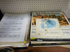 Parcel of sheet music and boxed classical LPs