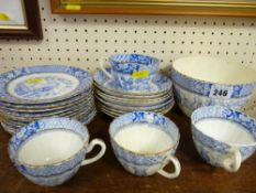 Parcel of early 20th Century blue and white Staffs pottery teaware