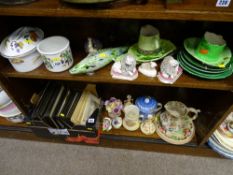 Oval Worcester heatproof lidded tureen and a parcel of Green Leaf Carltonware and other pottery