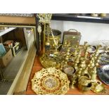 Large parcel of mixed brassware