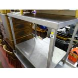 Two tier stainless steel catering table, 93 x 62 cms