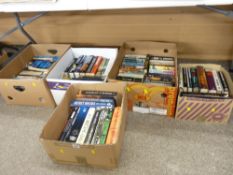 Five boxes of mixed books