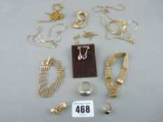 Nine and eighteen carat gold jewellery - a quantity of bracelets, chains and earrings and an