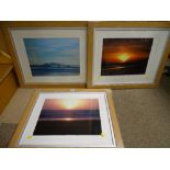 Three framed photographic prints - seascapes