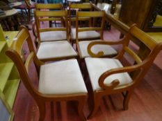 Set of six (four plus two) dining chairs