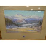 ELSIE HADDON HAYNES pastel - snow covered mountains, signed and with Davey & Sons, Manchester