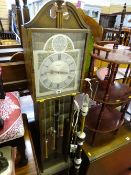 Modern Alaron longcase clock and a modern standard lamp