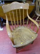 American style oak spindleback farmhouse armchair