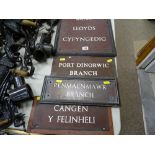 Four bronze finished Lloyds Bank doorway signs, two for Portdinorwic (one in Welsh), one for