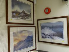 ROB PIERCY set of three limited editions of five hundred - Snowdonia snowscapes, all signed by the