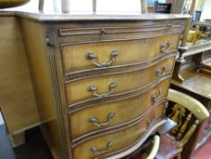 Serpent fronted chest of four drawers with slider