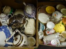 Two boxes of mixed pottery and china