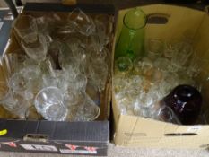 Two boxes of glassware