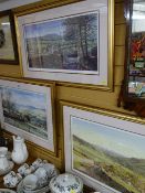 After K MELLING set of three nicely gilt framed prints - Northern landscape scenes, all signed