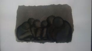 MAZ WINSTANLEY framed charcoal & pastel on paper - 'Seeking Asylum', 33 x 44cms I made several