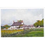ALUN EDWARDS framed watercolour - 'Monmouth Countryside - St Brides Nr Newport', 42 x 51cms (