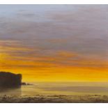 CERI AUCKLAND DAVIES framed limited edition print - 'Llangrannog Sunset', 72 x 75cms www.