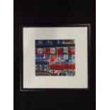 JOHN FREDERICK COOPER framed acrylic on canvas board - 'Tai Terras " Terraced Houses', 12 x 12