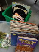 A parcel of LP records, popular & classical together with a Guinness Book of Records & three Giles