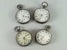 Four hallmarked silver pocket watches