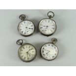 Four hallmarked silver pocket watches