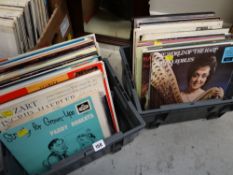 Two crates of LP records mainly classical