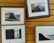 Four small pictures - three by HARRISON & one by JONATHAN TAYLOR of Welsh coastal & cliff scenes