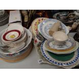 Parcel of mixed pottery including Royal Worcester egg coddler, platters etc