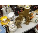 A parcel of various ceramics including a hunting theme part-teaset, a vintage style coffee set,