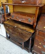 An antique mahogany Long John coffee table & a nineteenth century oak gate leg table