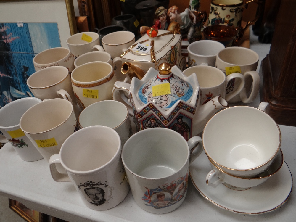 Collection of royal commemorative ware & novelty teapots