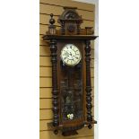 Vintage dark wood Vienna wall clock