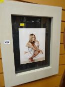 A framed signed photograph of Dr Who actor Billie Piper