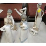Five Lladro figures of children