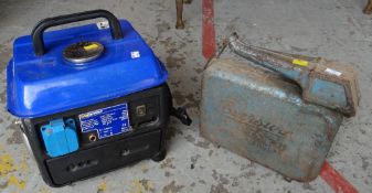 A Nupower petrol generator & vintage oil can