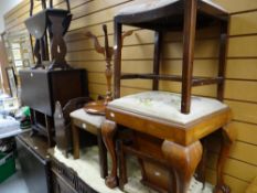 A parcel of small furniture including magazine rack, stools etc