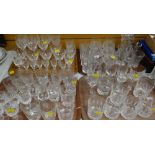 Four trays of various drinking glasses & vases