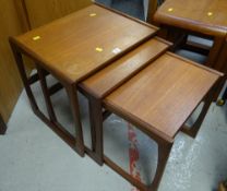 A nest of three mid-century G-Plan coffee tables