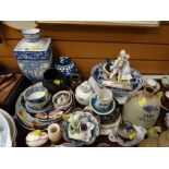 Two trays of mainly china ornaments & figurines
