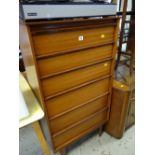 A mid-century six-drawer chest