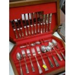 A boxed canteen of Sheffield plate cutlery
