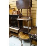 A small Sutherland-type antique tea table, two occasional tables & a tea trolley